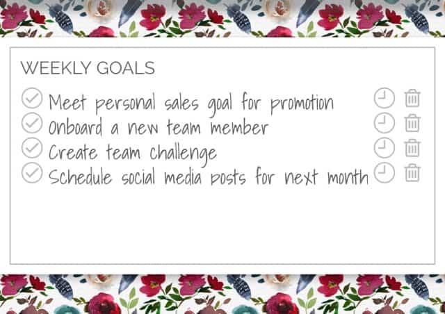 weekly goals